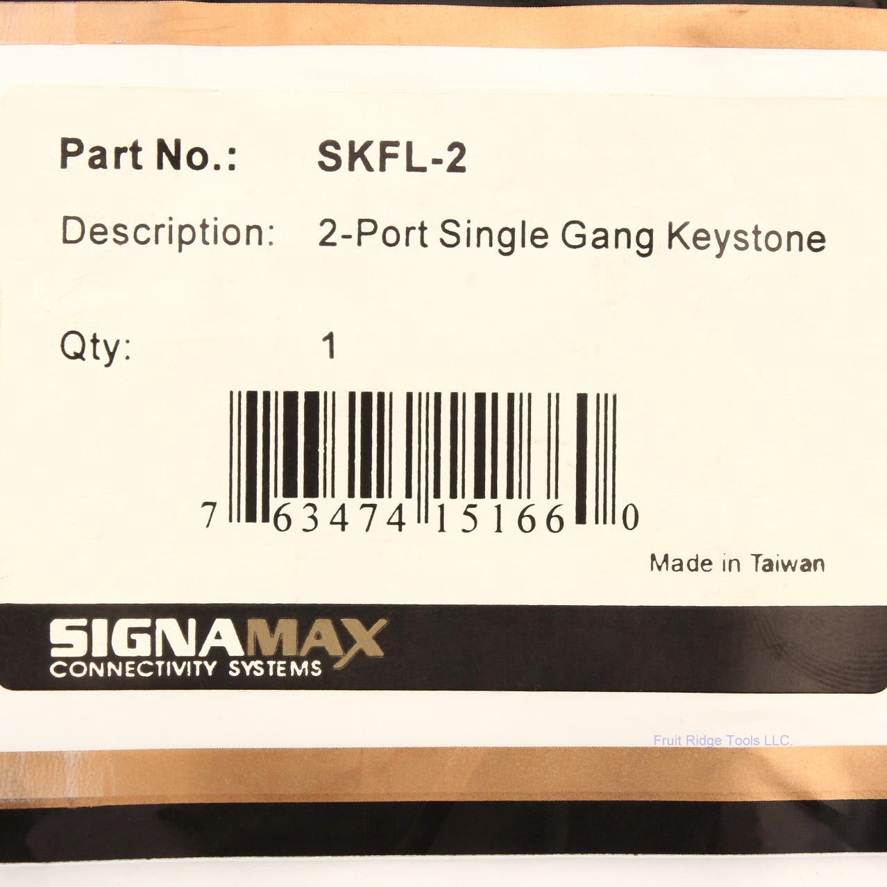 Signamax SKFL-2 2-Port Single Gang Keystone