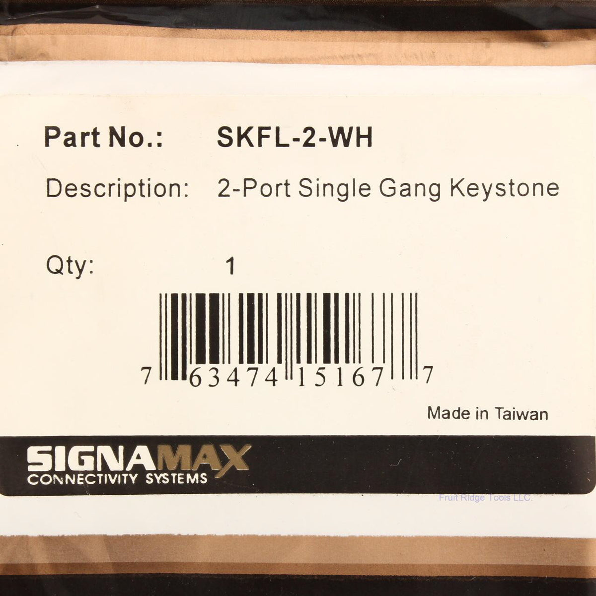 Signamax SKFL-2-WH 2-Port Single Gang Keystone