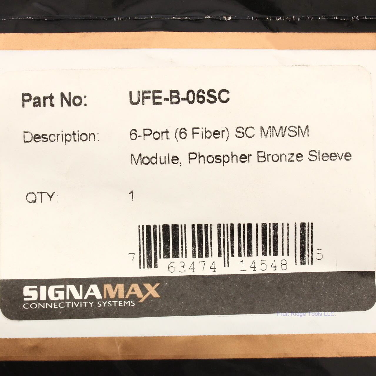 SignaMax UFE-B-06SC 6-Port (6 Fiber) SC Phospher Bronze Sleeve Module