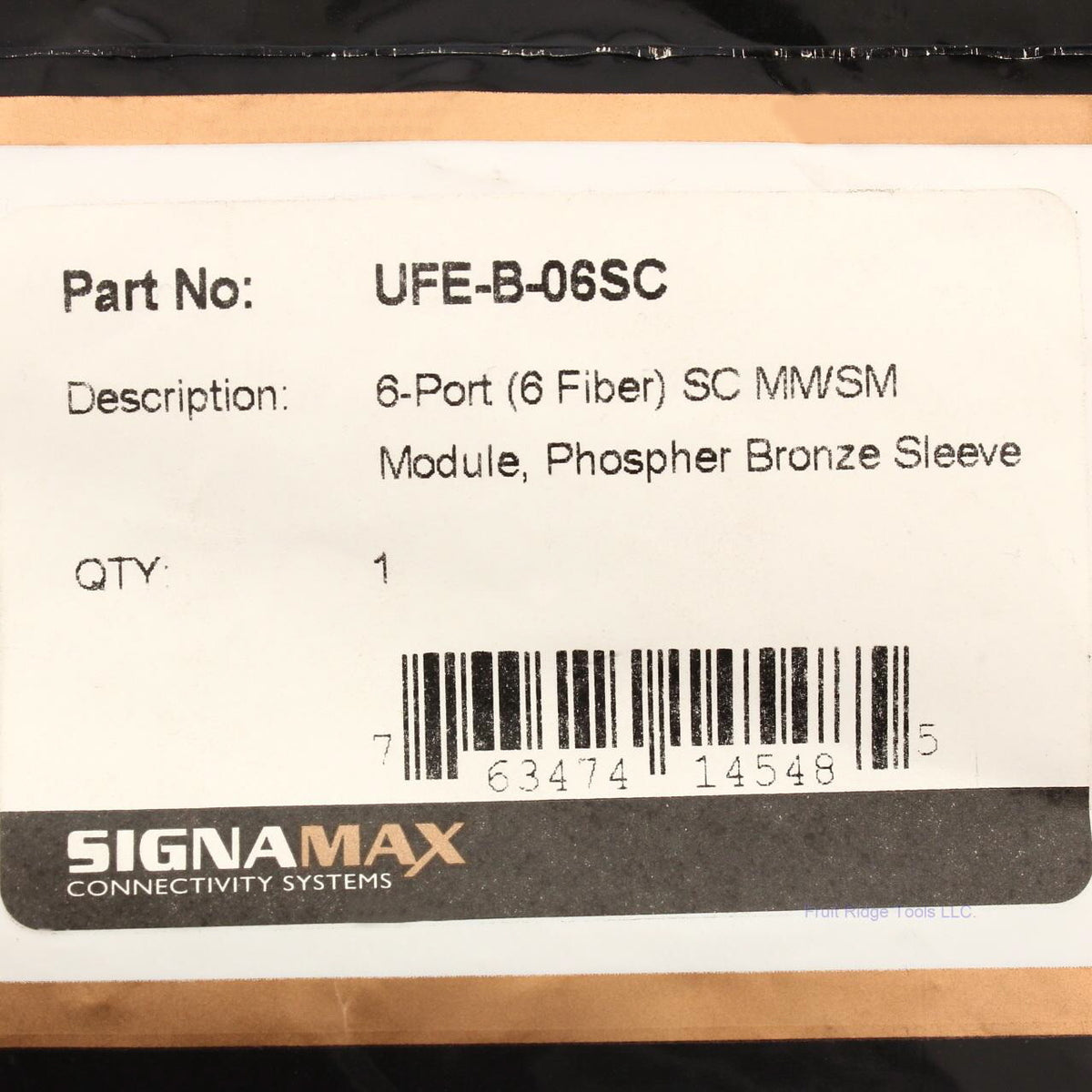 SignaMax UFE-B-06SC 6-Port (6 Fiber) SC Phospher Bronze Sleeve Module