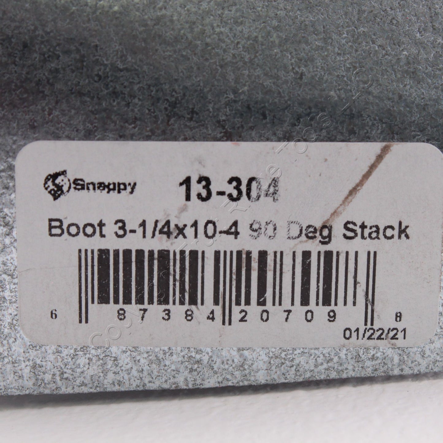 Snappy 13-304 Galvanized Steel 90� Boot Stack 3.25" x 10-4" Regulator for HVAC