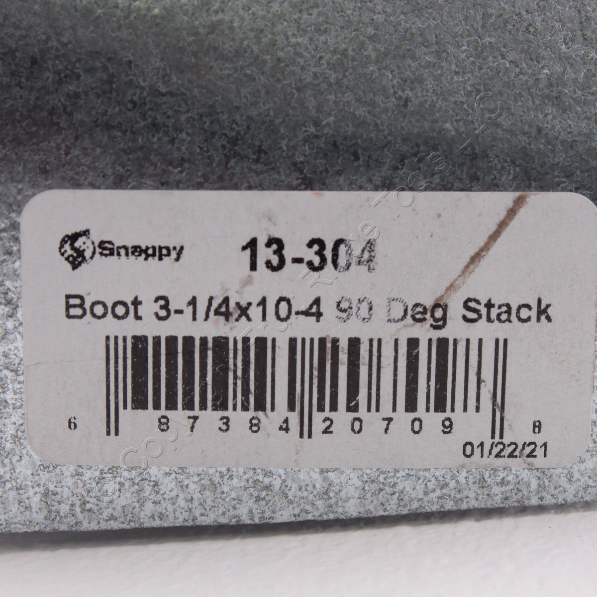 Snappy 13-304 Galvanized Steel 90° Boot Stack 3.25" x 10-4" Regulator for HVAC