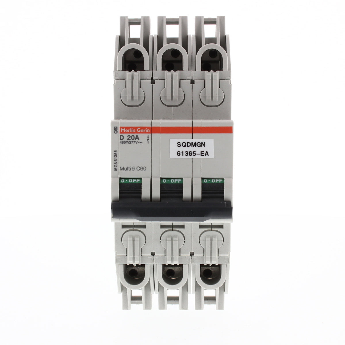 Square D MGN61365 Miniature Circuit Breaker 20 Amp 480Y/277VAC DIN Rail Mount