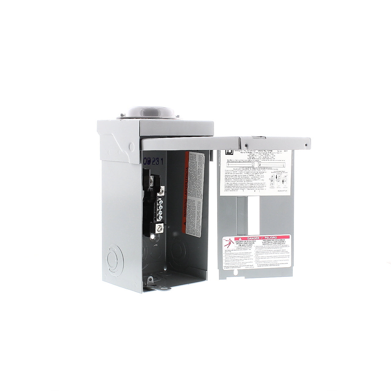 Square D QO24L70RB 70A 24-Space Indoor Load Center Fixed Main Lug Subpanel