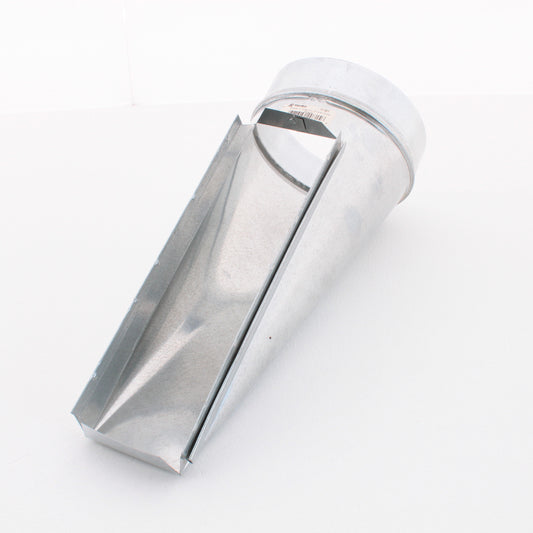 Standex 17-327 3.25" x 12-7" Center End Stack Galvanized Duct Elbow w/ Adj Angle