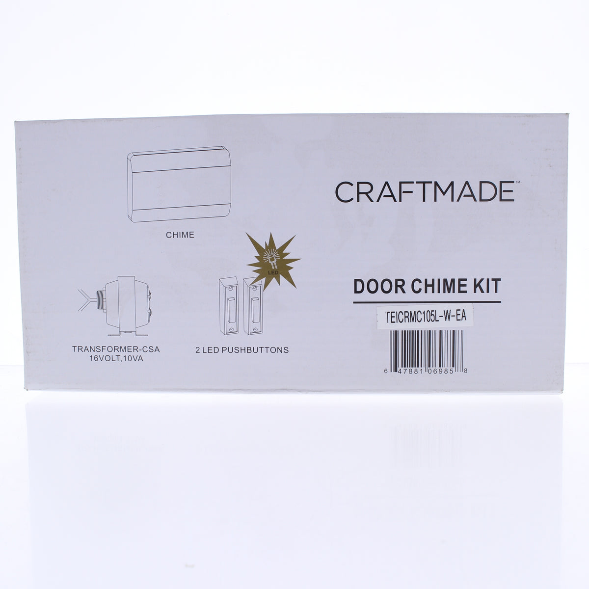 Teiber White 2-Light Push Button Door Chime C105L-W