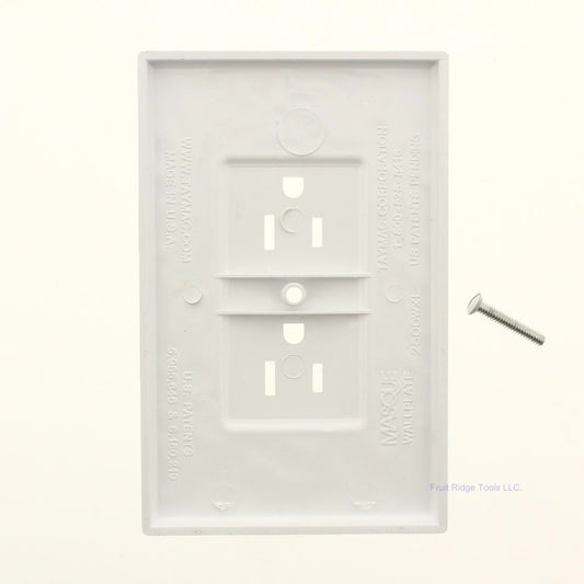 TayMac 2500W White 1-Gang Wallplate Cover Plate for Duplex Receptacle Outlet