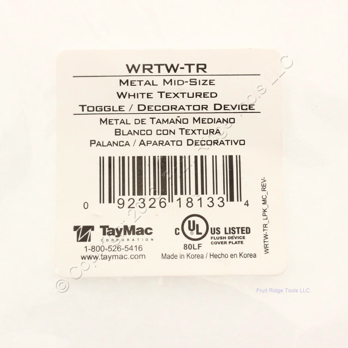 TayMac White Textured 2-Gang Toggle-Decorator Device Mid-Size Metal Wallplate