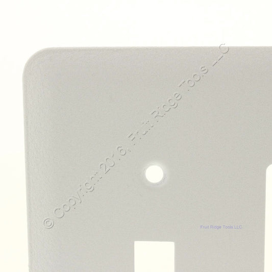 TayMac White Textured 2-Gang Toggle-Decorator Device Mid-Size Metal Wallplate