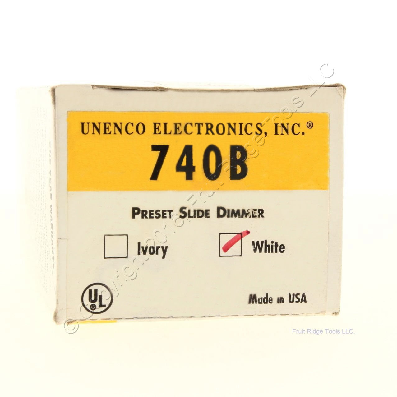 Unenco 3-Way White Preset Slide Dimmer Switch Control 740B for Single Pole or