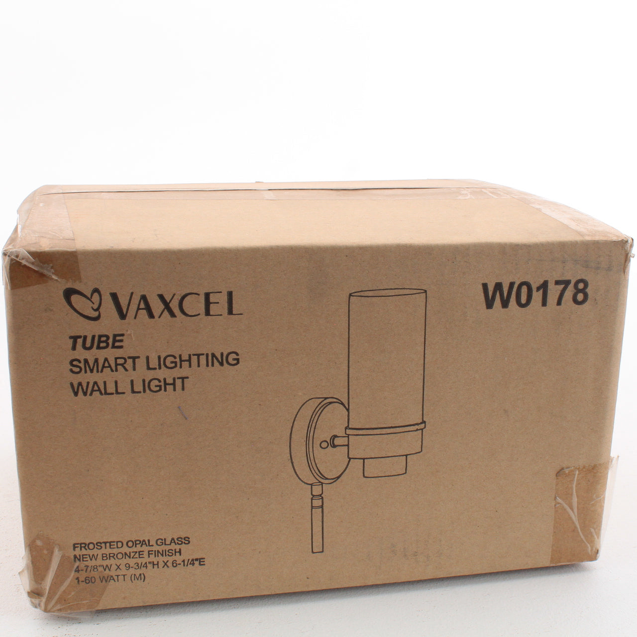 Vaxcel International Tube Instalux Wall Light Bronze w/ Frosted Glass W0178