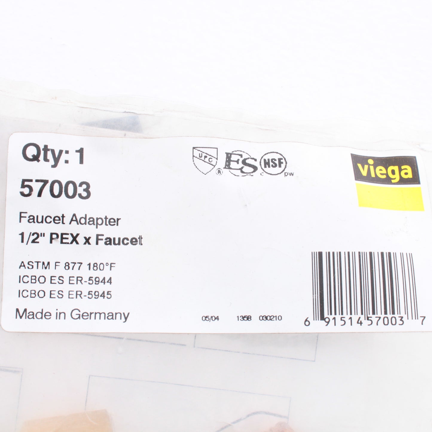 Viega 57003 PureFlow Bronze PEX Press Lav Adapter with 0.5" x 0.5 PEX x Faucet