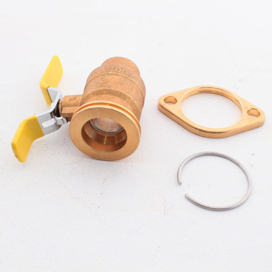 Webstone H-51405 Brass Full Port Forged 1.25" SWT Rotating Uni-Flange Ball Valve