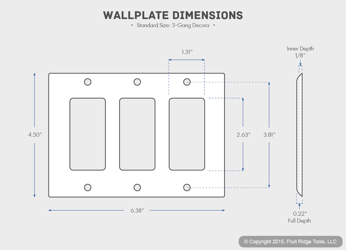 Eagle 2163B Brown 3-Gang Decorator Plastic Standard Wallplate Cover Faceplate