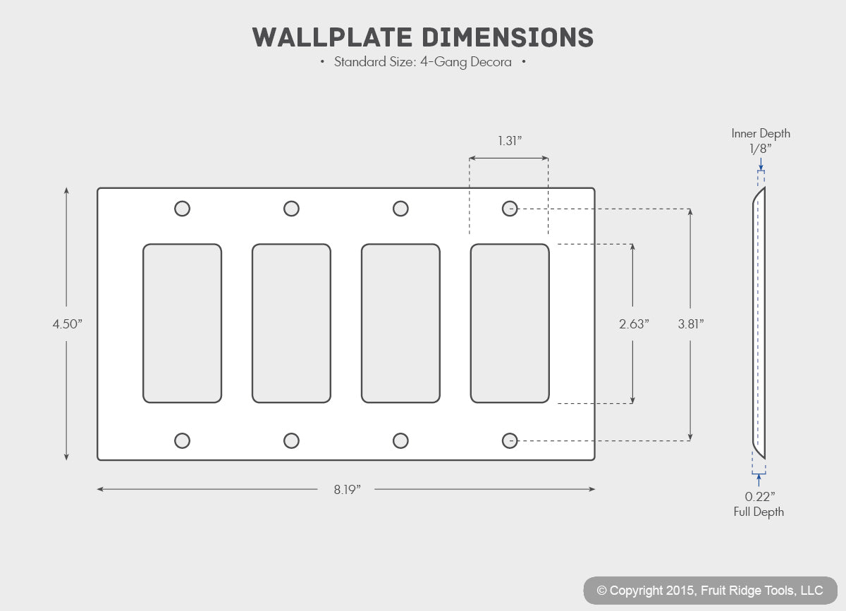 Leviton 80412-A Almond 4-Gang 4-Decora Plastic Standard Wallplate Cover 10-pack