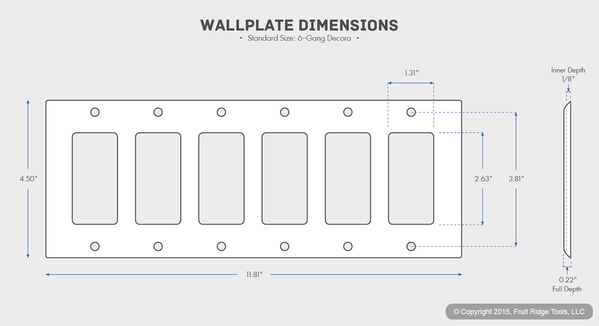 Cooper 2166V Ivory 6-Gang Decorator GFCI GFI Plastic Standard Wallplate Cover