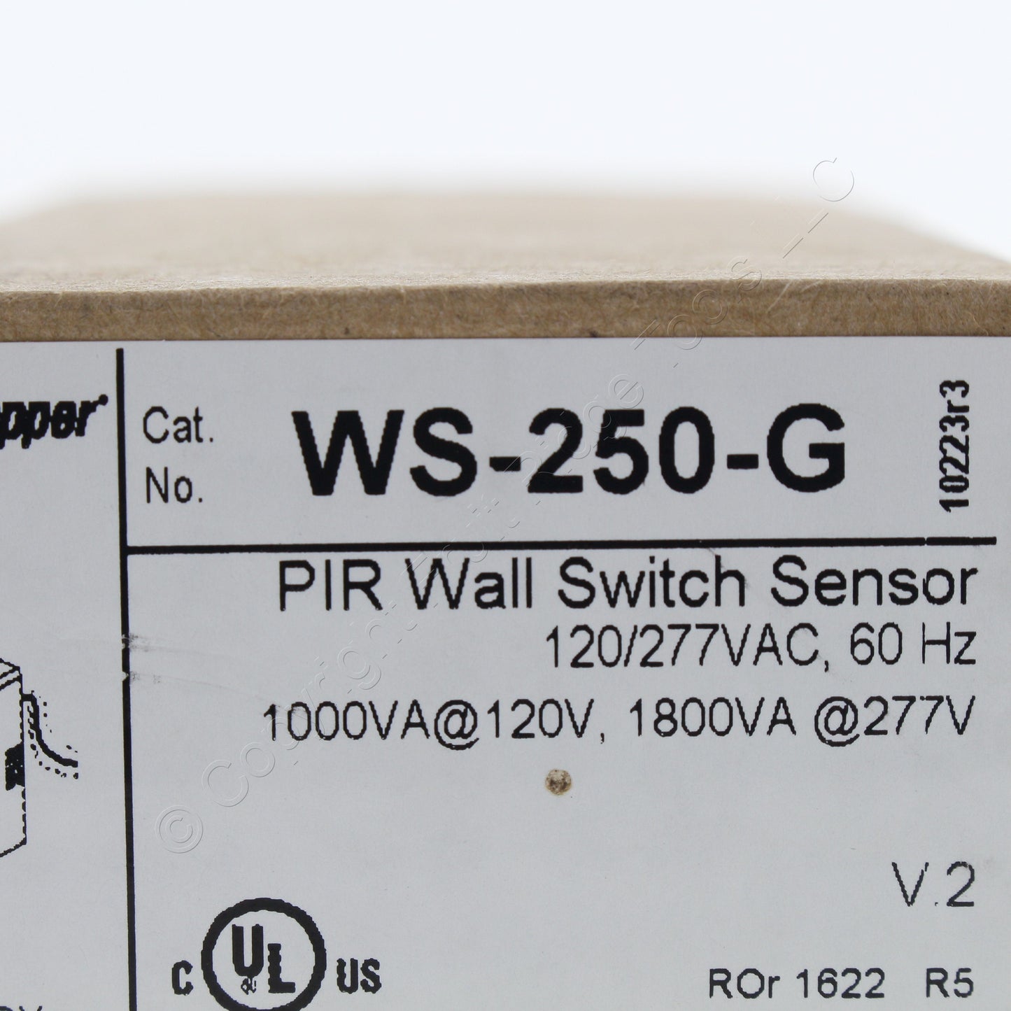 WattStopper WS-250-G Gray PIR Wall Switch Sensor Control 1000VA 120V 1800VA 277V