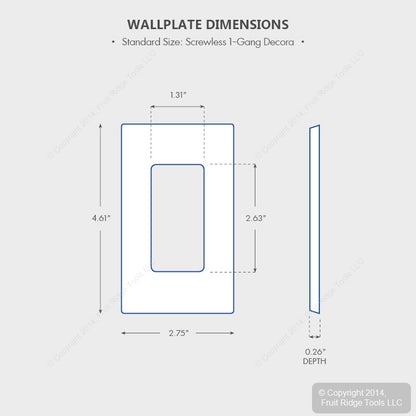 Leviton 80301-GY Gray 1-Gang Decora Unbreakable Nylon Standard Wallplate Cover