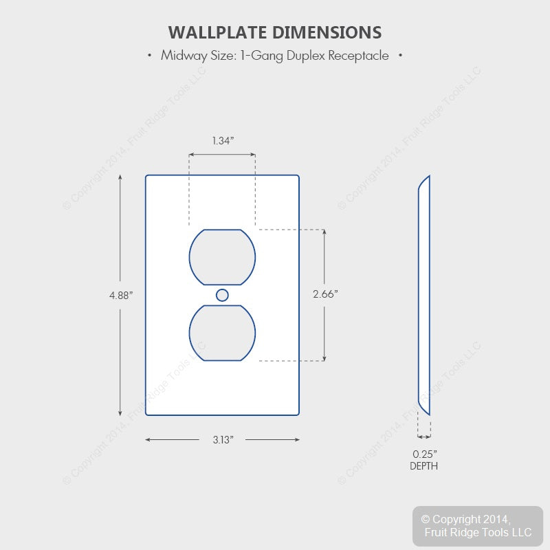 Leviton PJ8-T Lt Almond 1-Gang Duplex Unbreakable Nylon Midway Wallplate Cover