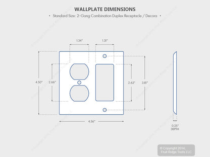 Leviton 80455-A Almond 2-Gang Duplex Decora Plastic Standard Wallplate Cover 2pc