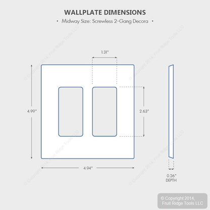 Leviton SJ262-SE Black 2-Gang Midway Decora Screwless Wallplate Gfci Cover 20pcs