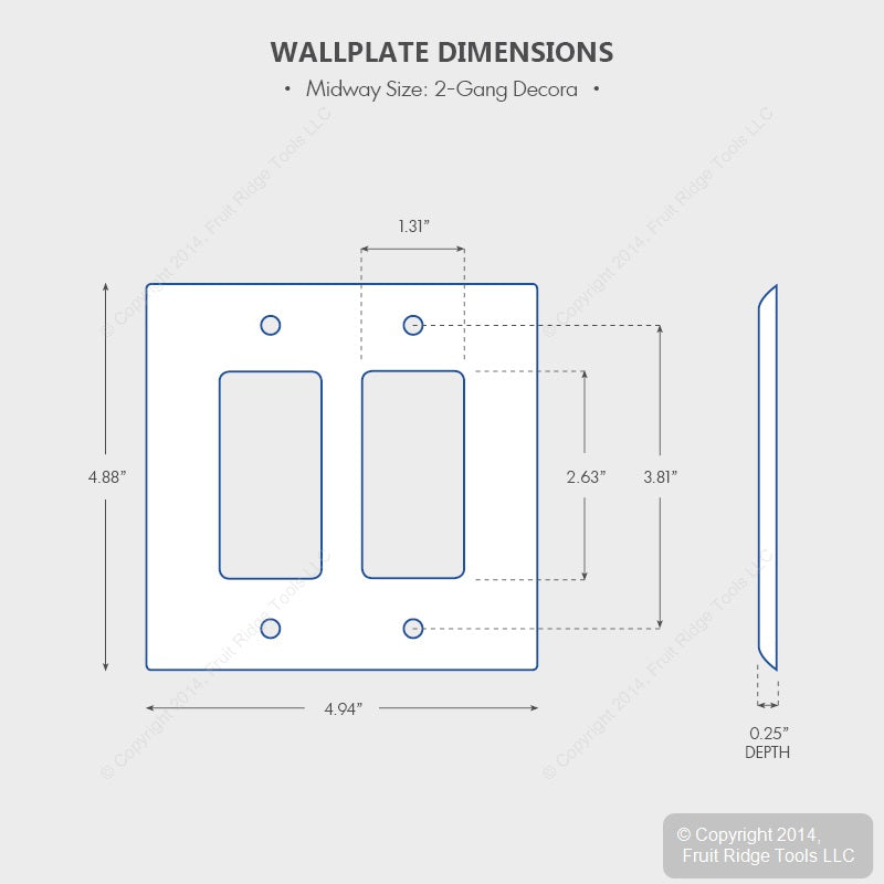 Leviton 80609 Almond 2-Gang Decora GFCI GFI Plastic Midway Wallplate Covers 2pcs