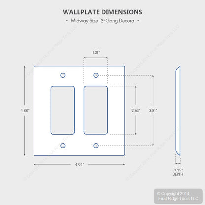 Leviton 80609 Almond 2-Gang Decora GFCI GFI Plastic Midway Wallplate Covers 2pcs