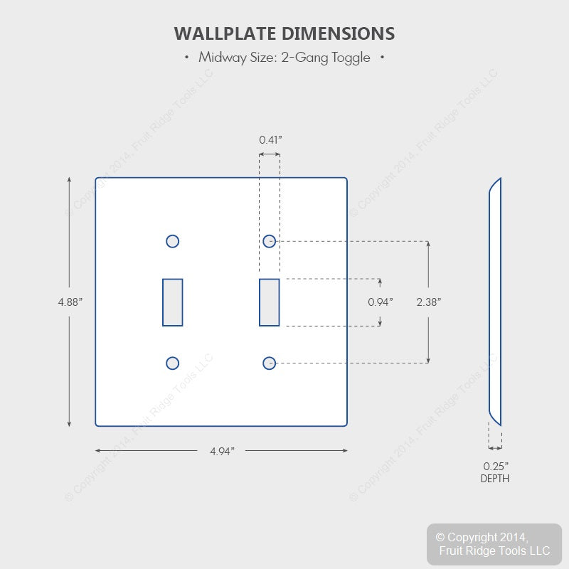 Leviton PJ2-E Black 2-Gang Toggle Unbreakable Nylon Midway Wallplate Cover 2pcs