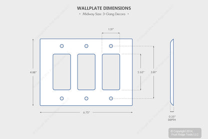 Leviton 80611-A Almond 3-Gang Decora GFCI GFI Plastic Midway Wallplate Cover