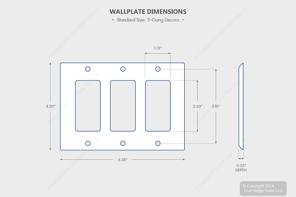 Leviton 80411-A Almond 3-Gang Decora GFCI GFI Plastic Standard Wallplate Cover