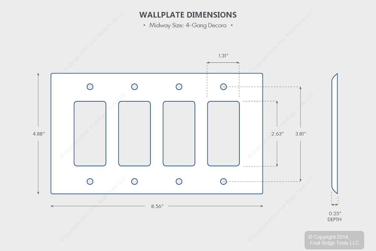Leviton 80612-A Almond 4-Gang 4-Decora GFCI GFI Plastic Midway Wallplate Cover