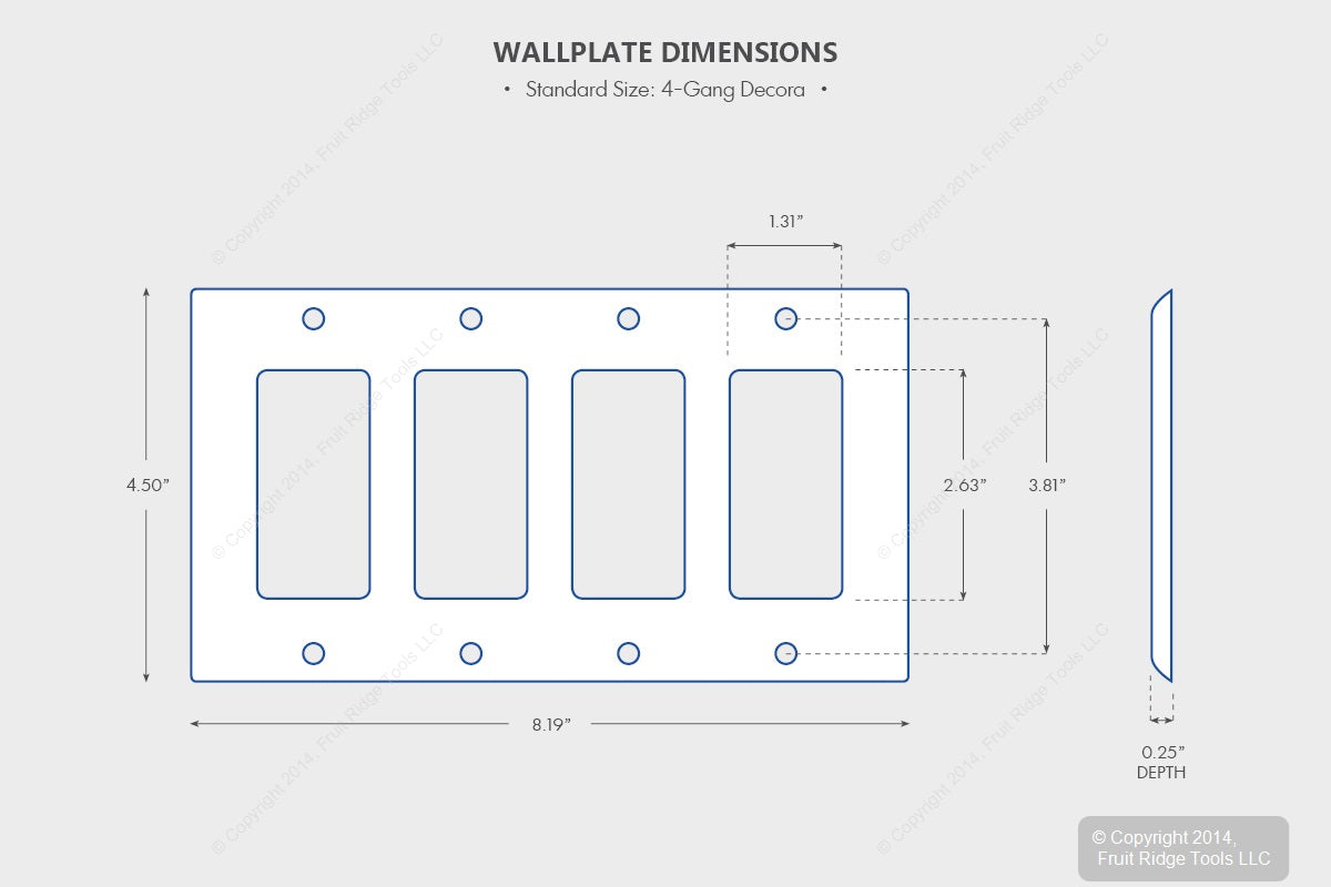Leviton 80412-A Almond 4-Gang GFCI GFI Decora Plastic Standard Wallplate Cover