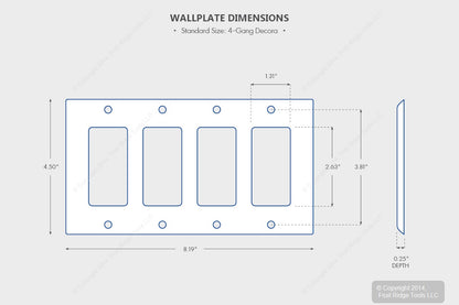 Leviton 80412-A Almond 4-Gang GFCI GFI Decora Plastic Standard Wallplate Cover
