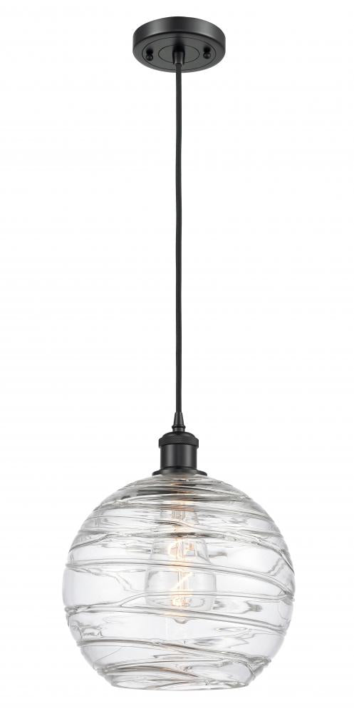 Large Twisted Swirl 1-Light Clear Athens Twisted Swirl 10" Mini Pendant