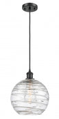 Large Twisted Swirl 1-Light Clear Athens Twisted Swirl 10" Mini Pendant