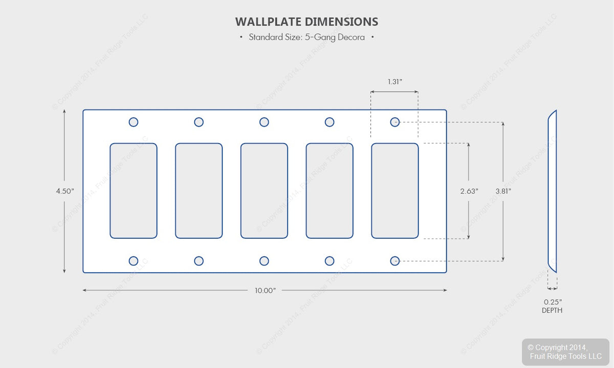 Leviton 80423-W White 5-Gang Decora GFCI GFI Standard Plastic Wallplate Cover