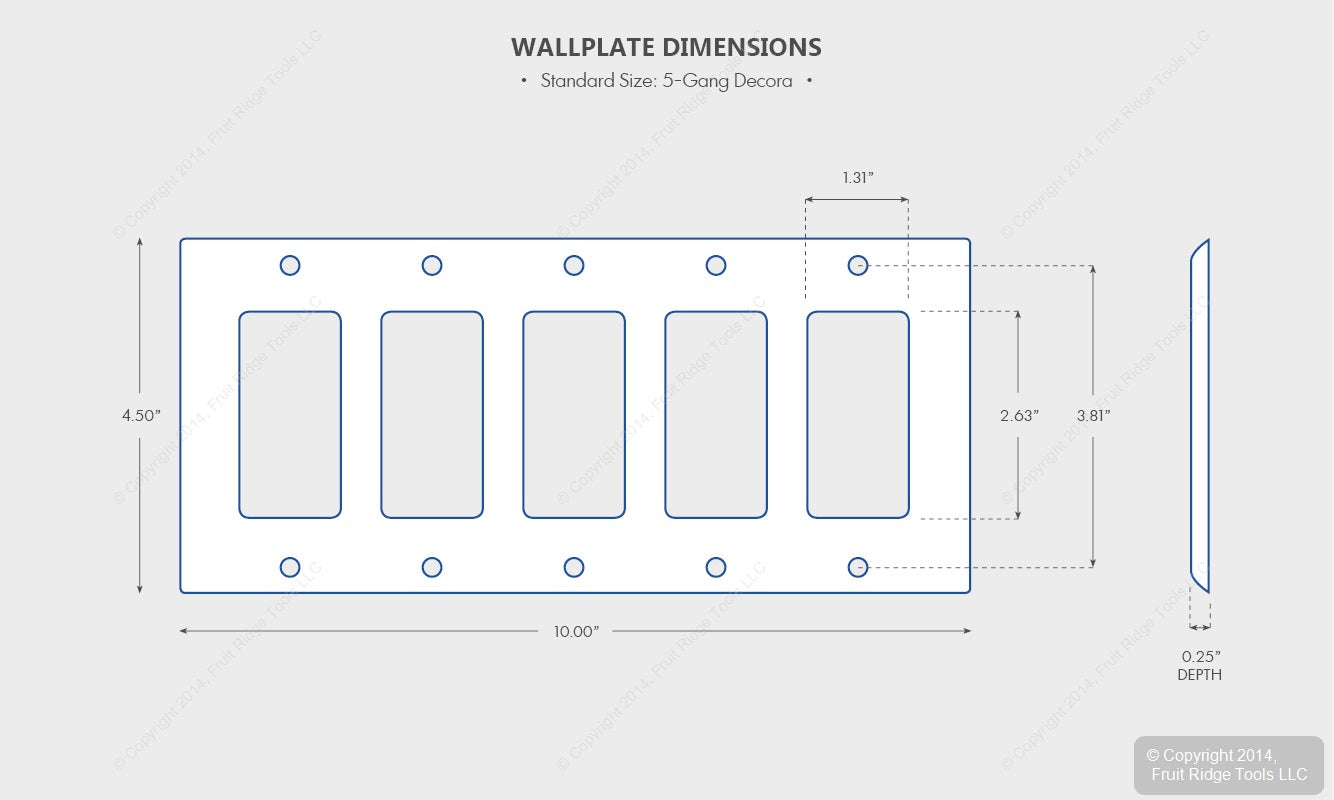Leviton 80423-W White 5-Gang Decora GFCI GFI Standard Plastic Wallplate Cover