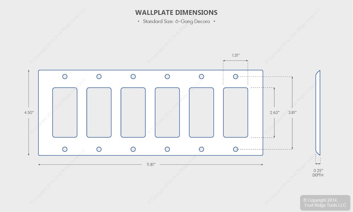 Leviton 80436-T Light Almond 6-Gang Decora Thermoset Wallplate GFCI Switch Cover