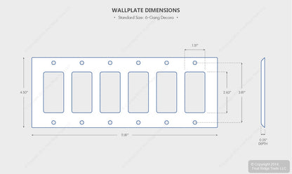 Leviton 80436-T Light Almond 6-Gang Decora Thermoset Wallplate GFCI Switch Cover