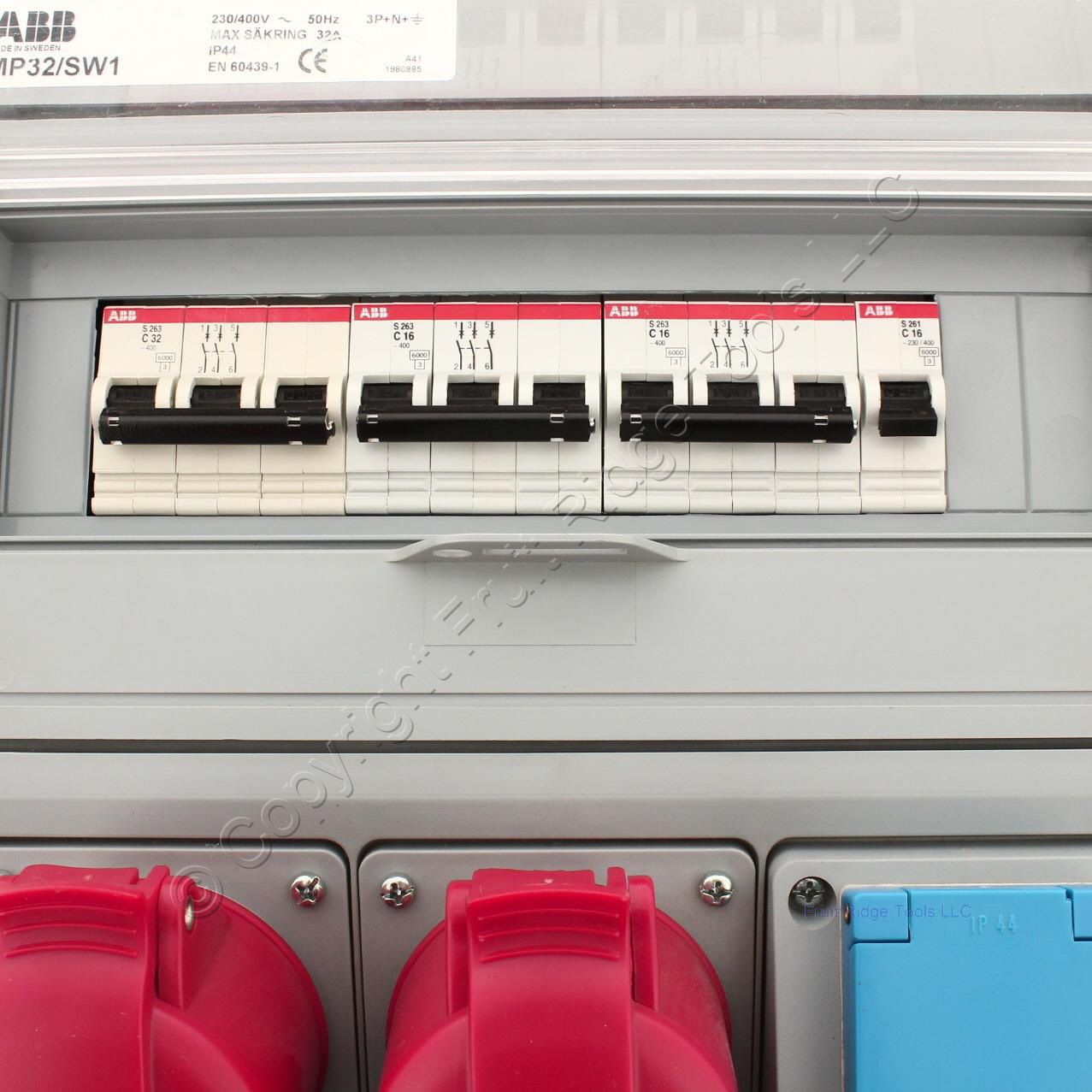 ABB Splashproof Combination Modular for 32A IP44 3P+N+E IEC 60309 MP32/SW1