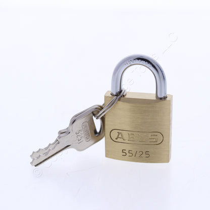 ABUS KA 5251 Keyed Alike Security Padlock 55/25mm Brass w/ 2 Keys 1" Wide