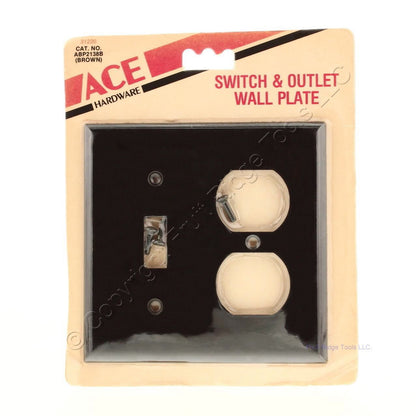 Toggle Switch Wallplate Receptacle Outlet Cover 2G Switchplate Brown 2138B Ace