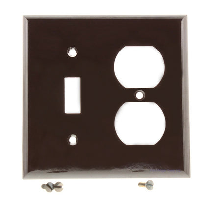 Toggle Switch Wallplate Receptacle Outlet Cover 2G Switchplate Brown 2138B Ace