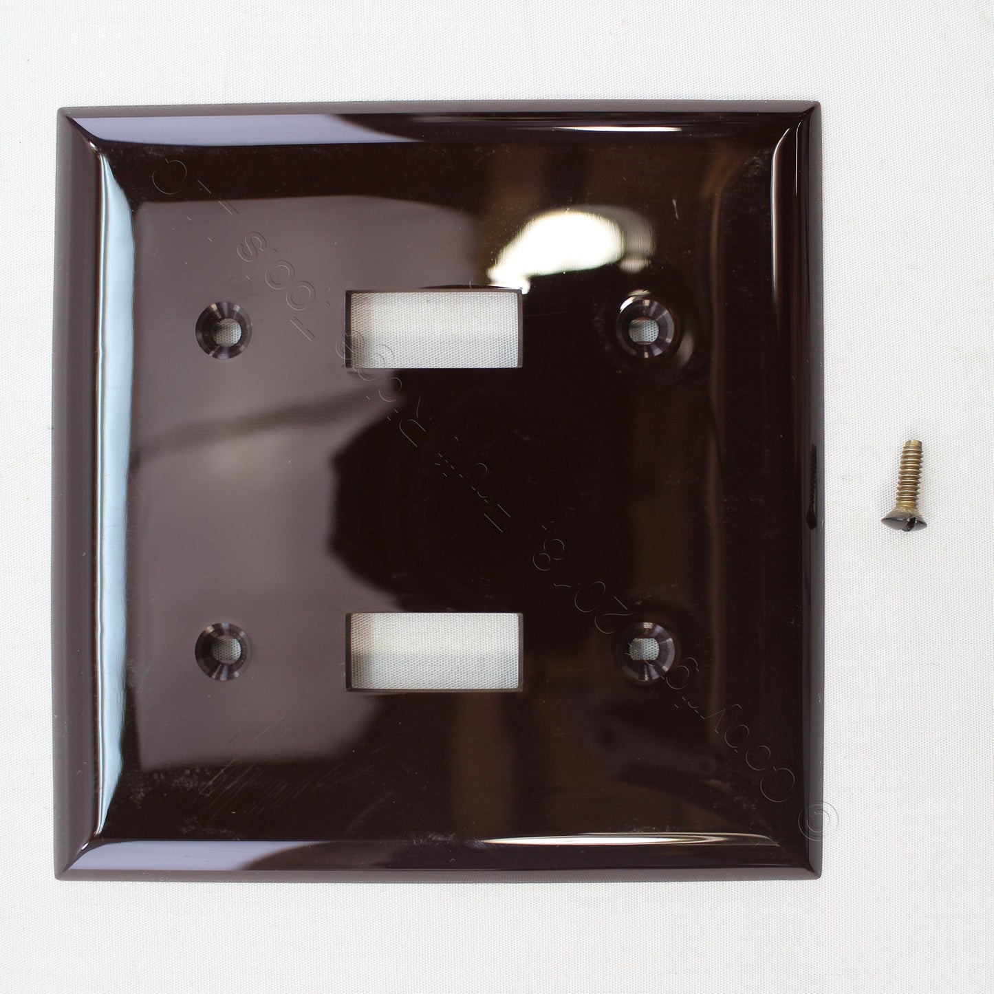 ACE 3037058 Brown 2-Gang Toggle Switch Unbreakable Nylon Standard Size Wallplate