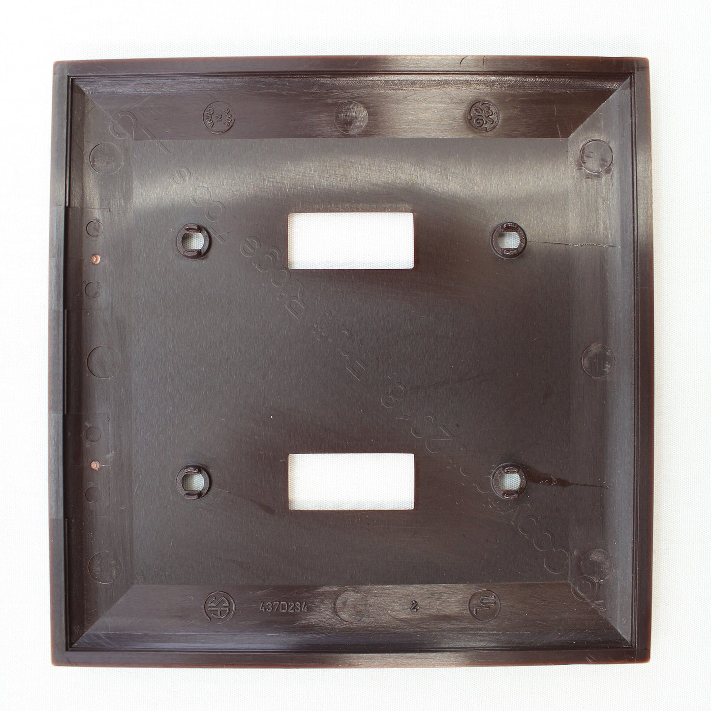 ACE 3037058 Brown 2-Gang Toggle Switch Unbreakable Nylon Standard Size Wallplate