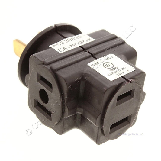 ACE 30635 Triple Tap 15A Outlet Adapter Indoor No-Ground Polarized 120V 1875W