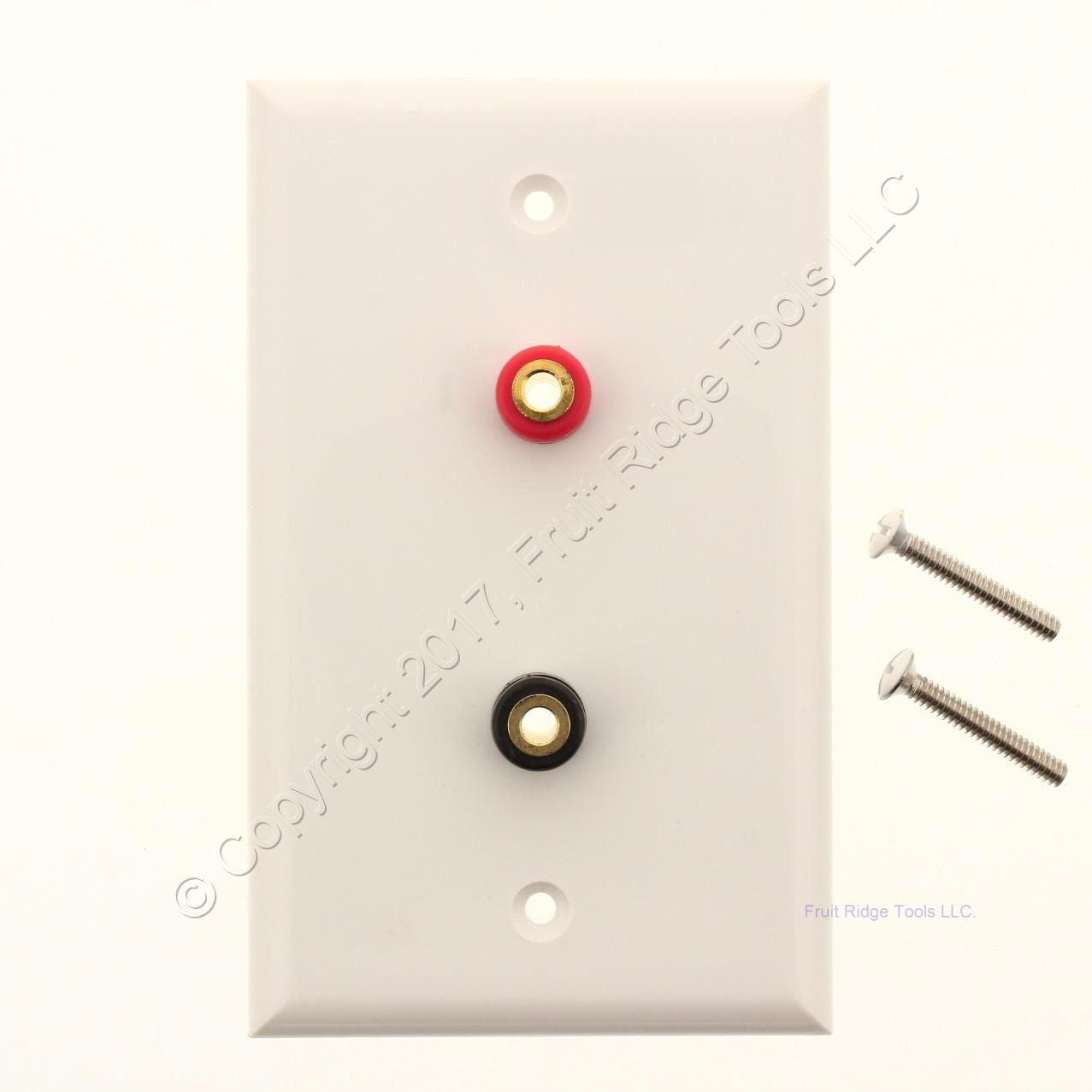 Ace 3107596 White 1-Gang 1-Pair Gold Banana Audio Speaker Jacks Wallplate Cover