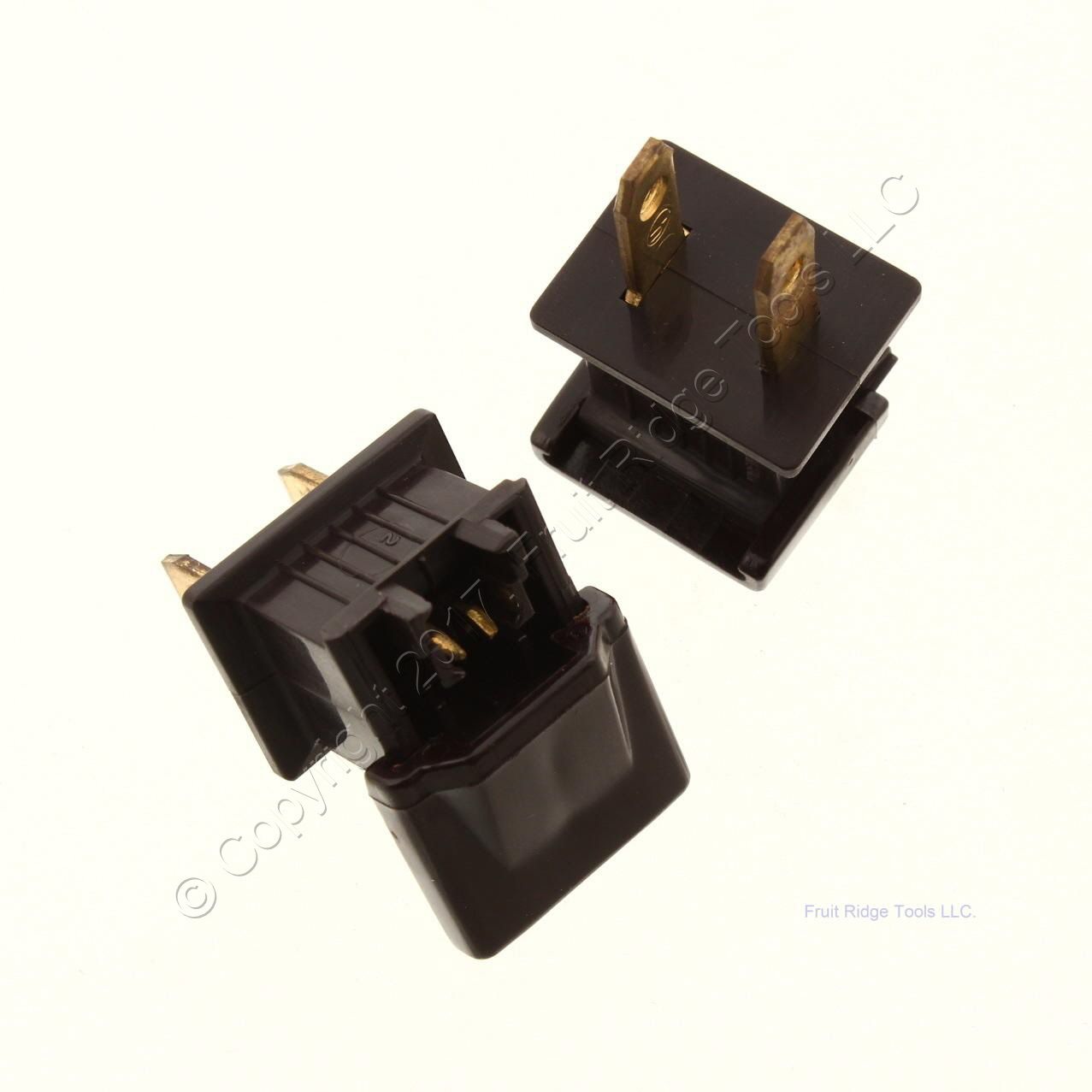 2 Ace 31090 Quick-Connect Straight Blade Plugs 10A 125V 2P2W Brown Non-Polarized