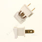 2 Ace 31099 Quick-Connect Straight Blade Plugs 10A 125V 2P2W White Non-Polarized