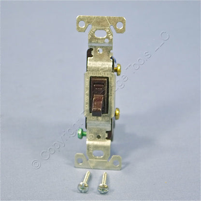 Ace 31116 Brown Residential Single Pole Toggle Wall Light Switch 15A 120V
